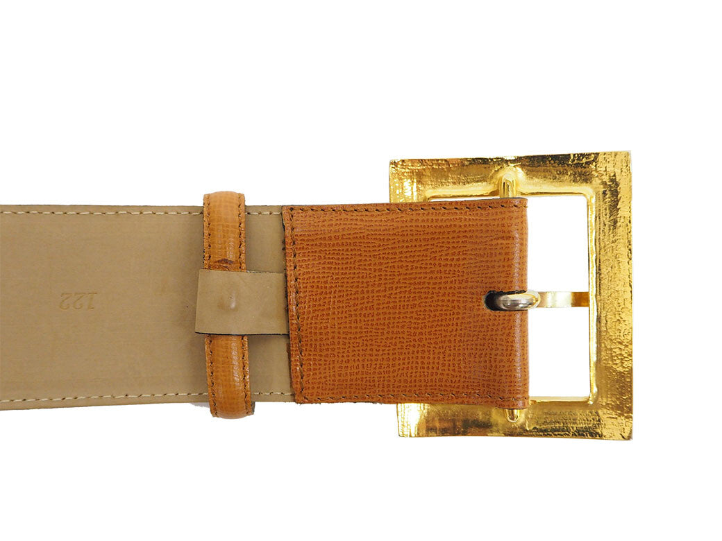 Dior Vintage Parisienne Belt Camel M Waist Mark Belt Ladies Reuse Used Preowned6