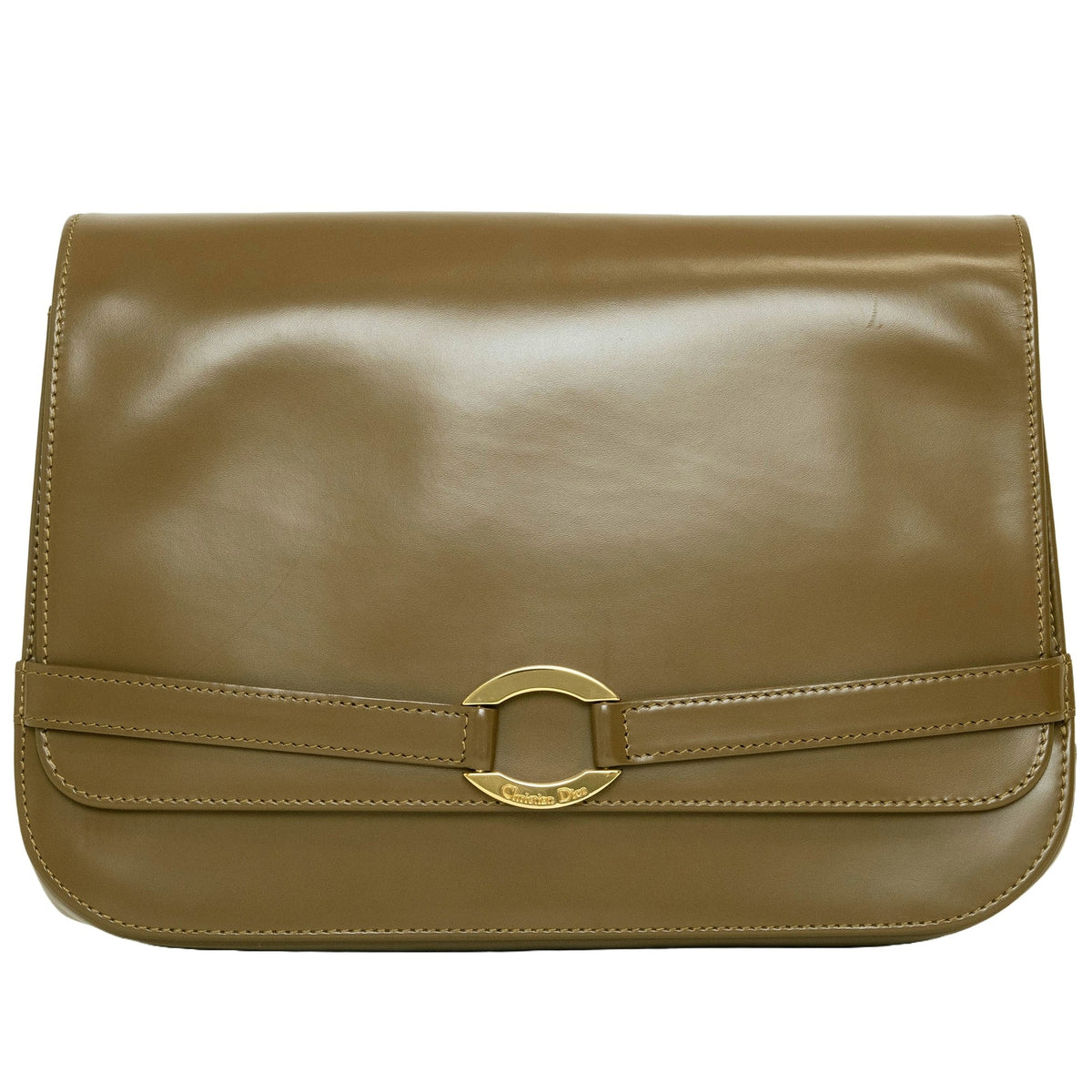 Christian Dior Vintage Dior Clutch Bag Second Bag Brown Women's Leather Belt0