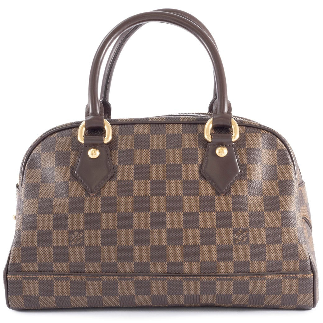 LOUIS VUITTON Duomo Damier Ebene Handbag Boston Bag Brown M60008 Preowned Auth0