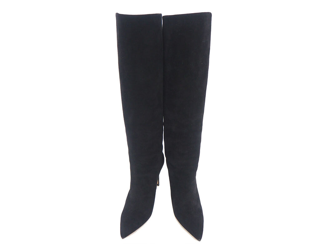 Gucci shoes suede long boots black ladies stiletto heel 36 Reuse Used Preowned10