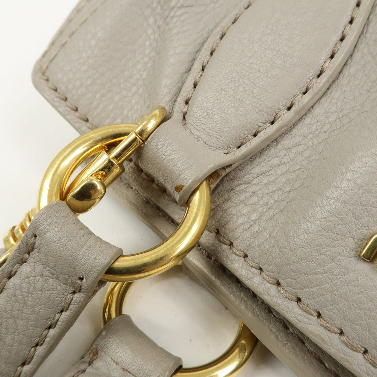 MIU MIU Handbag Logo Leather 2Way Bag Shoulder Bag Gray Authentic Used F/S9