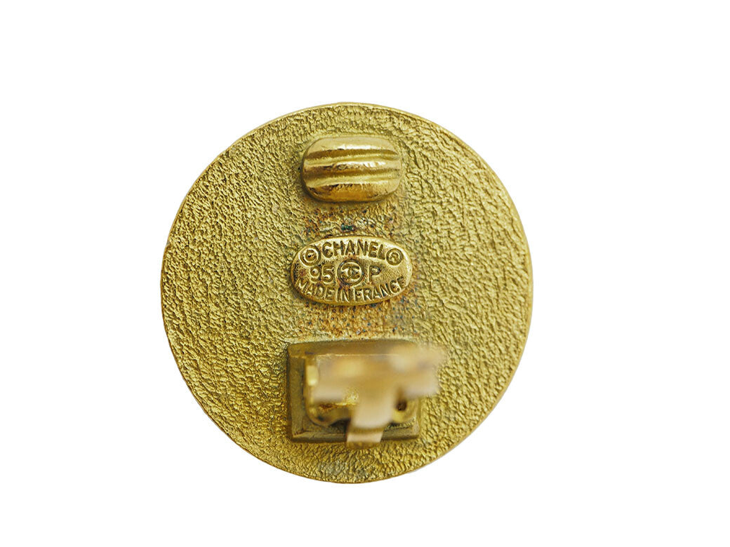 CHANEL 95P Coin motif Coco CHANEL earrings, profile Reuse Used Preowned7