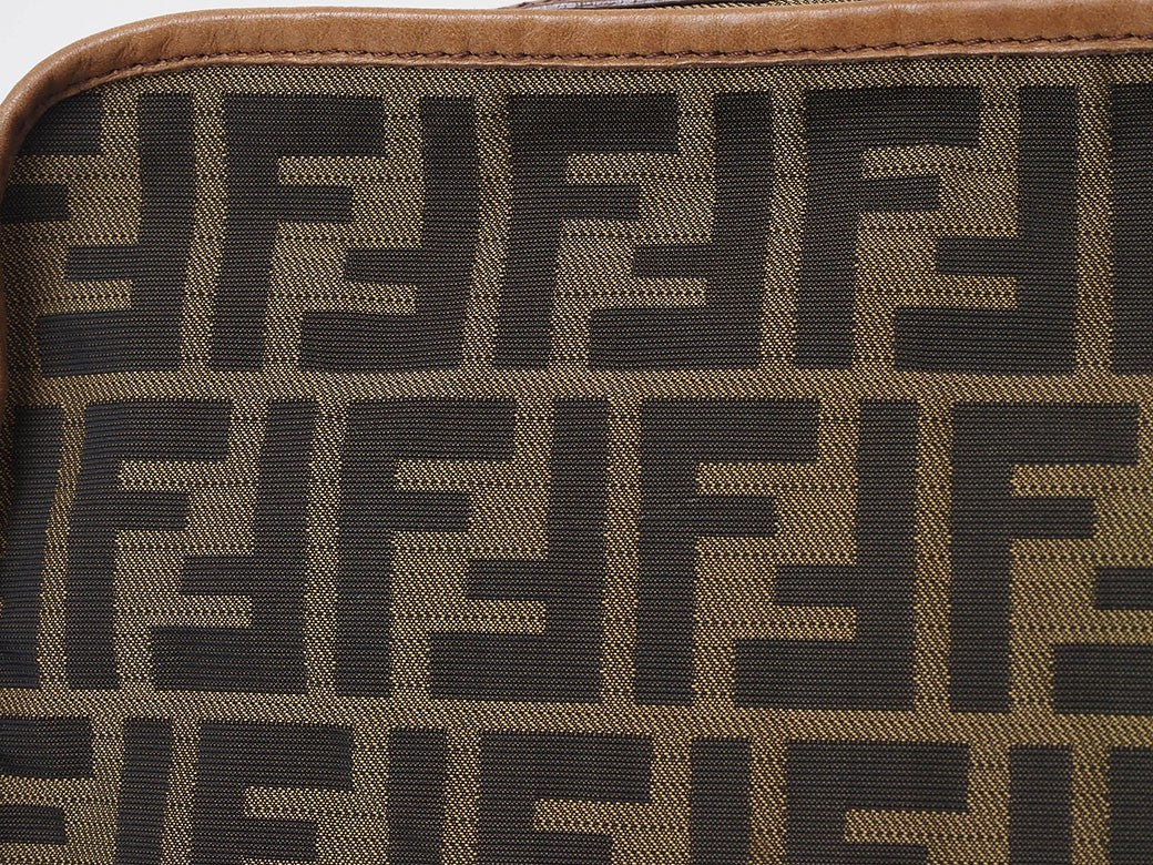 FENDI Zucca Crossbody Shoulder Bag Brown Canvas Leather 7VA152 Preowned Auth5