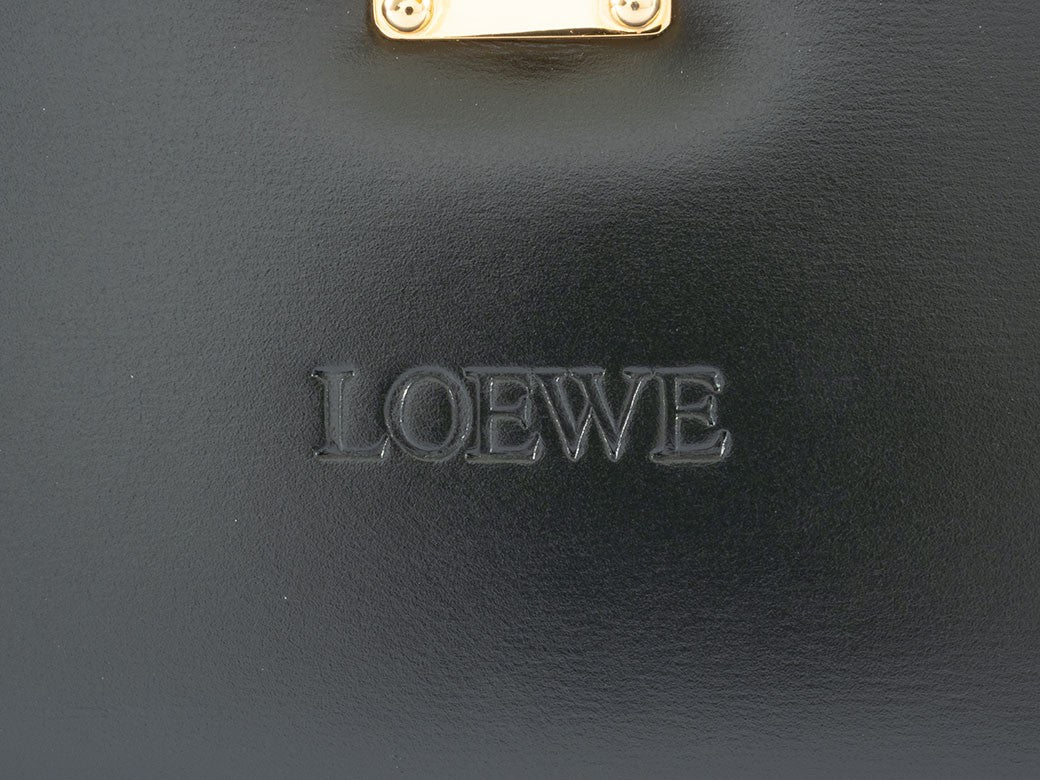 LOEWE Vintage Vanity Bag Womens Box Handbag Green Leather Preowned Auth5