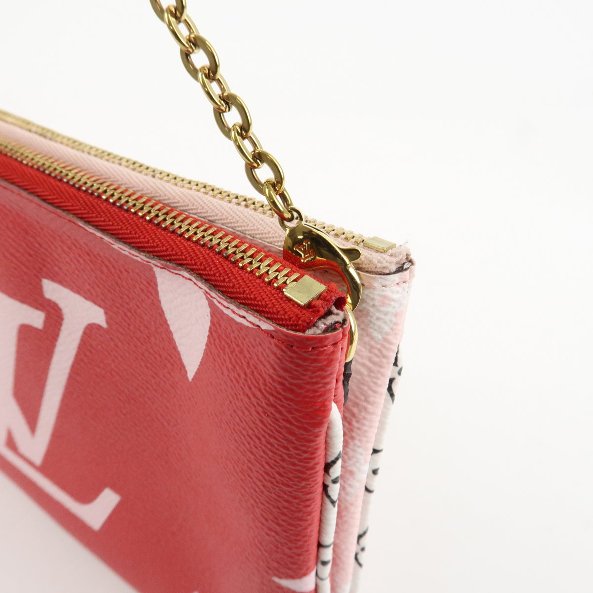 Louis Vuitton Monogram Giant Pochette Double Zip Pouch Rouge M67561 Used F/S10