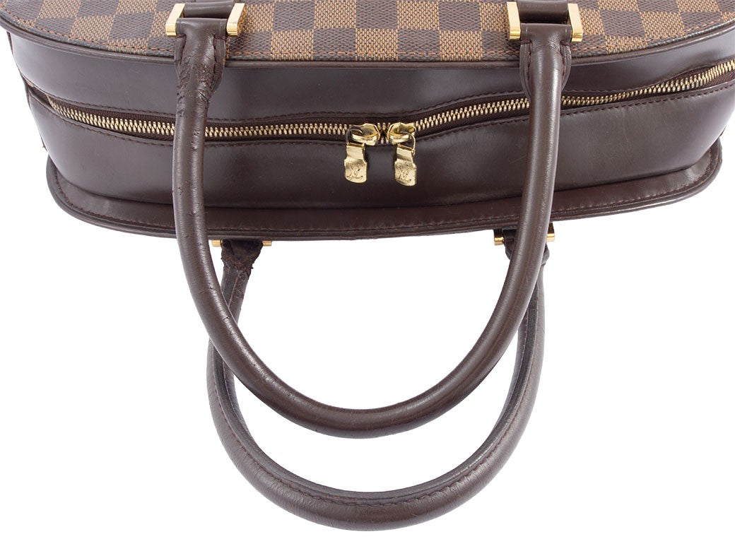 Louis Vuitton Saria Horizontal Damier Ebene Handbag Brown N51282 Preowned Auth5