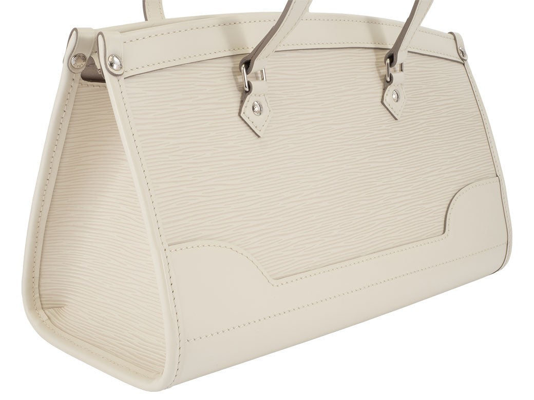 LOUIS VUITTON Madeleine PM Epi Leather White Shoulder Tote Bag  Preowned Auth2