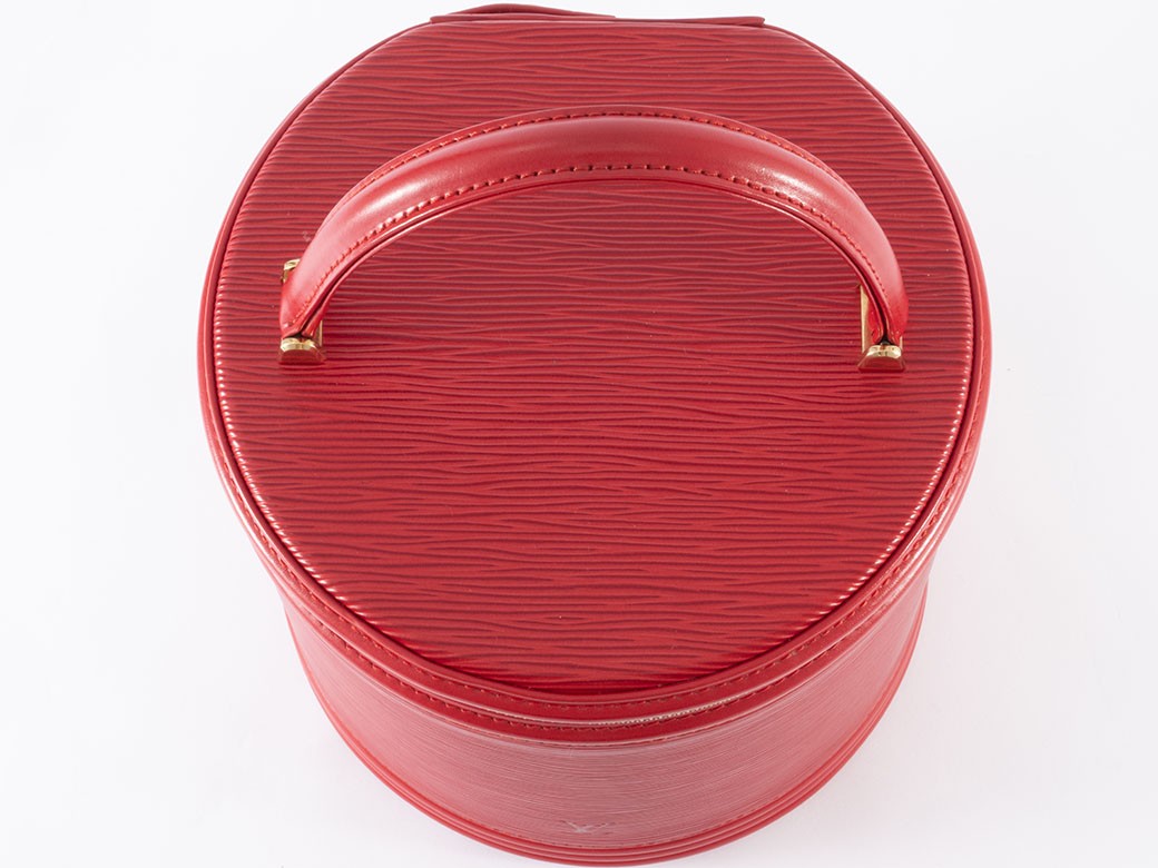 Auth Louis Vuitton Bag Cannes Vanity Bag Epi Castilian Red M48037 Reuse Used10