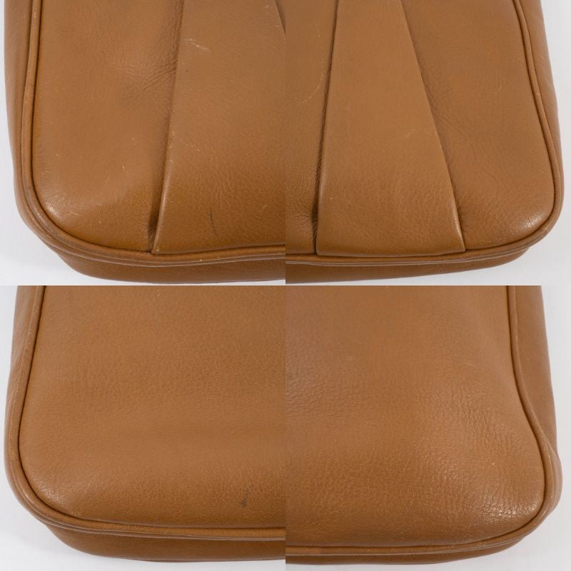 BALLY Old Bally Womens Shoulder Bag Camel Leather Flap Vintage Preowned Auth16