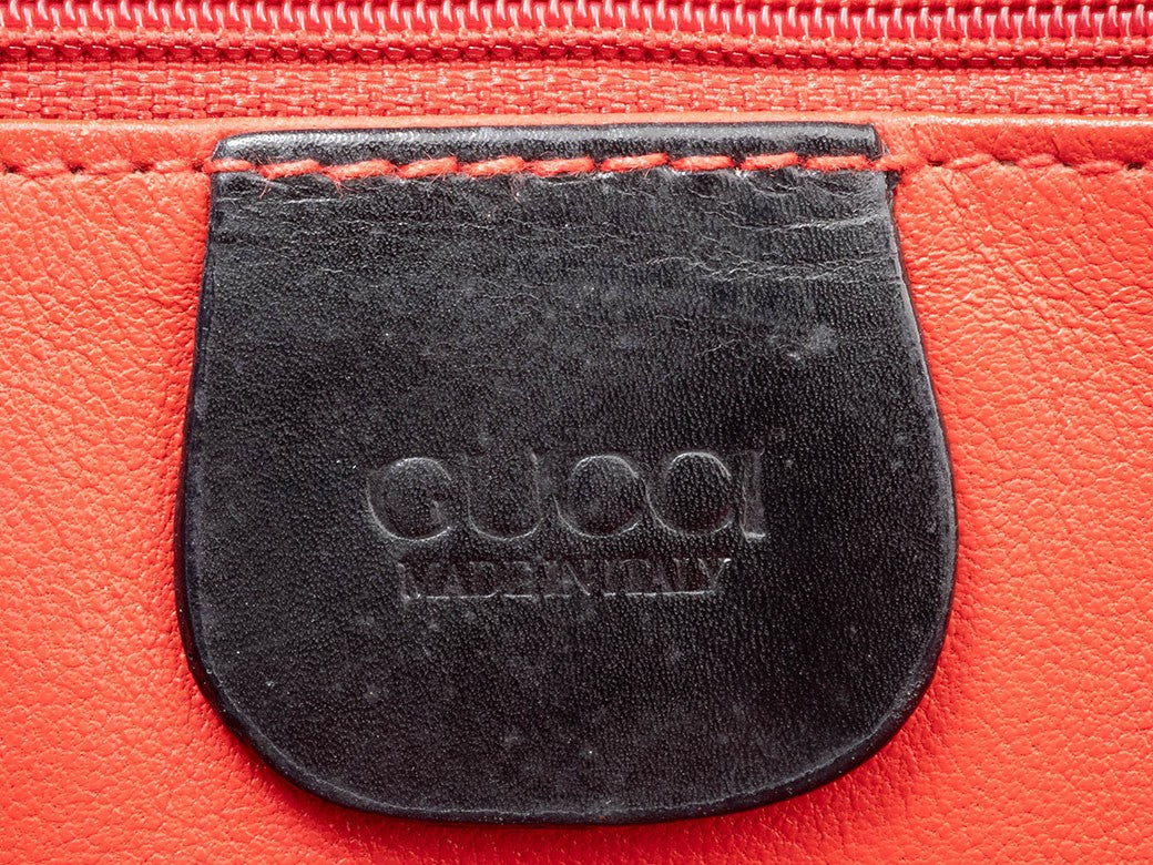 GUCCI Lady Lock Old Gucci Leather Handbag Bag Black Vintage Preowned Auth17