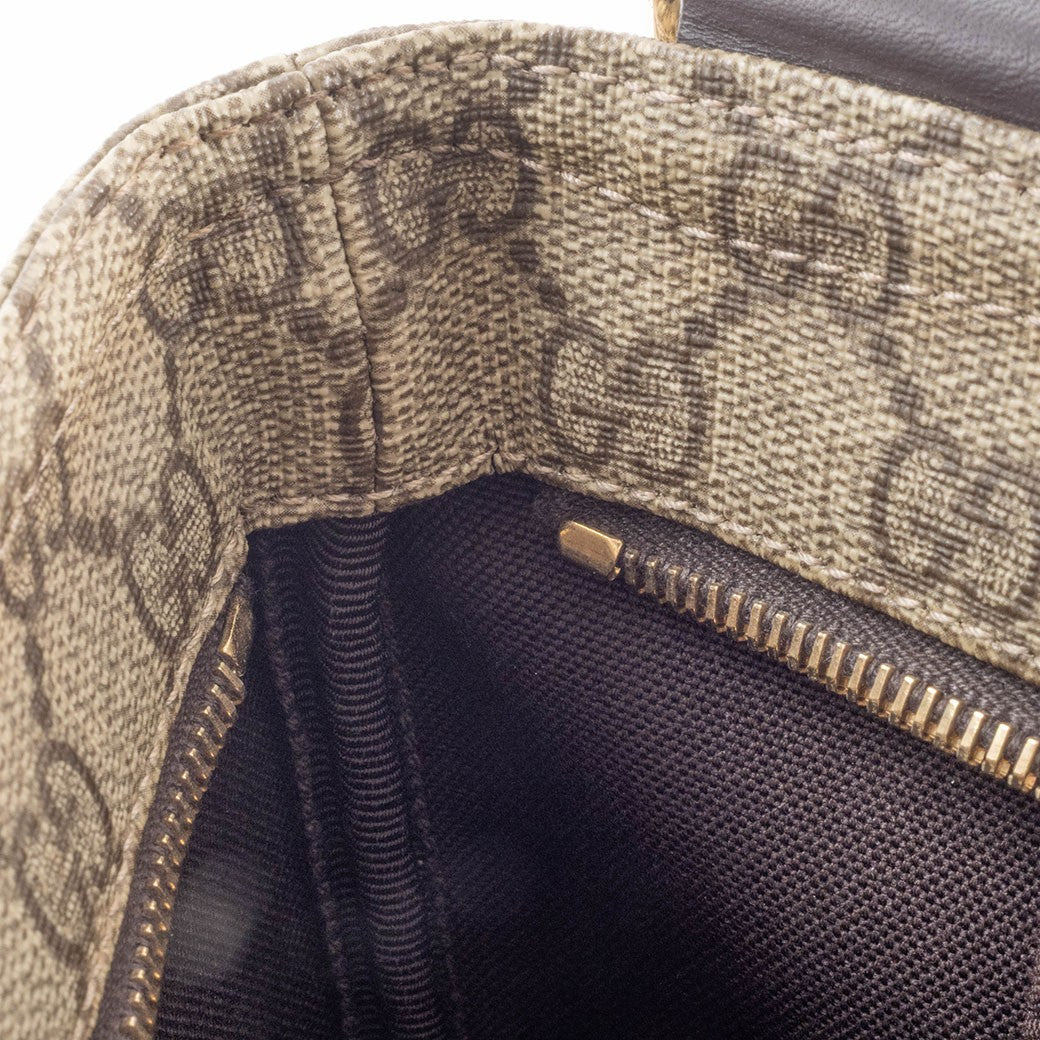 GUCCI GG Supreme Crossbody Shoulder Bag Beige Messenger Bag Preowned Auth14
