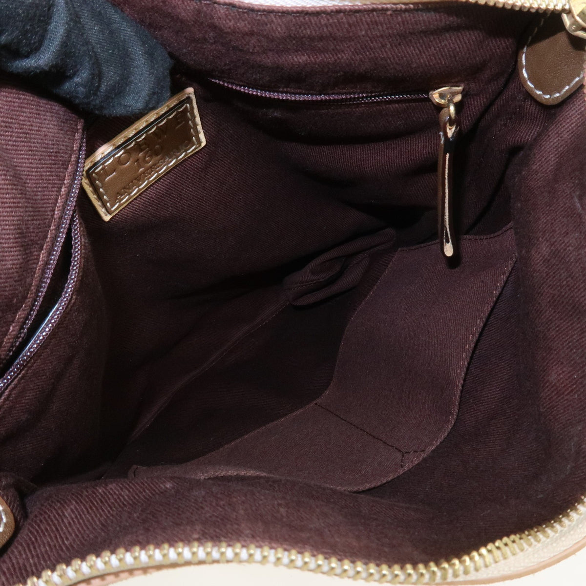 LOEWE Anagram Canvas Suede Leather Shoulder Bag 160th Anniversary Auth Used F/S21