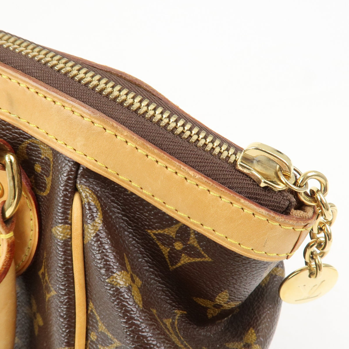 Louis Vuitton Monogram Tivoli PM Hand Bag Shoulder Bag Brown M40143 Used F/S16