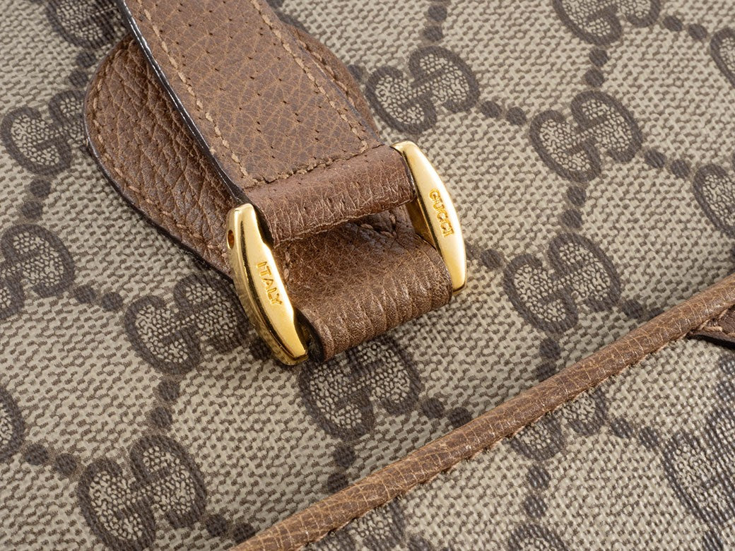Gucci Bag GG Plus Handbag Shoulder bag Flap Beige Brown 116 02 080 Reuse Used18