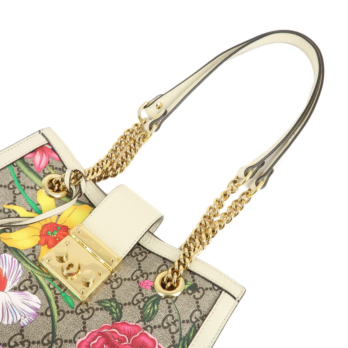 GUCCI GG Flora GG Supreme Leather Chain Shoulder Bag 498156 Preowned Auth3