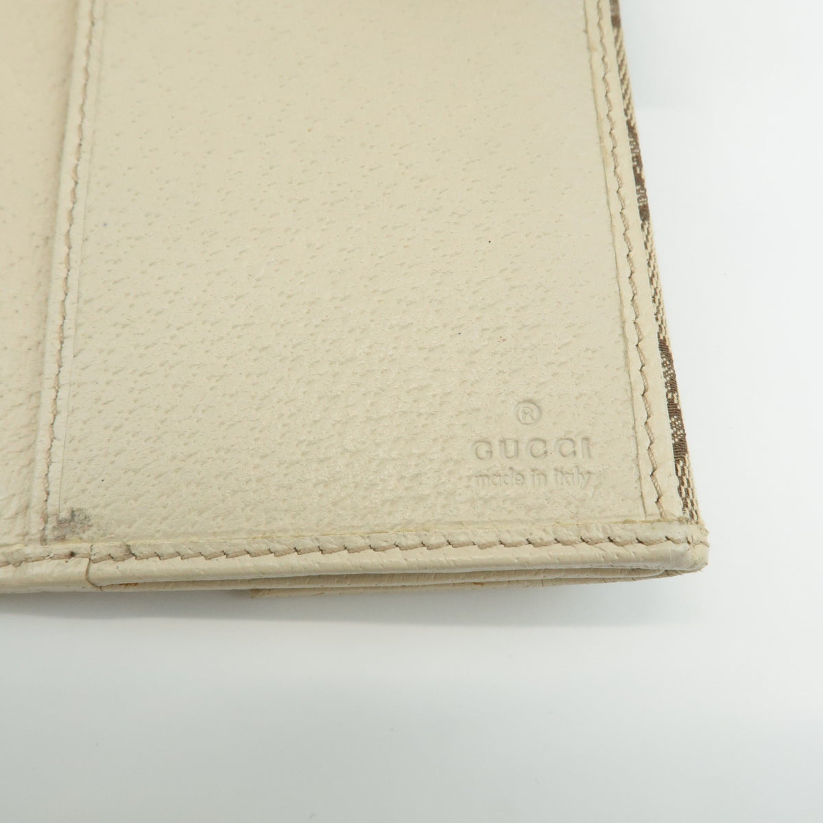 GUCCI Set of 2 GG Canvas Leather Wallet Beige Brown 203550/112715 Auth Used F/S13
