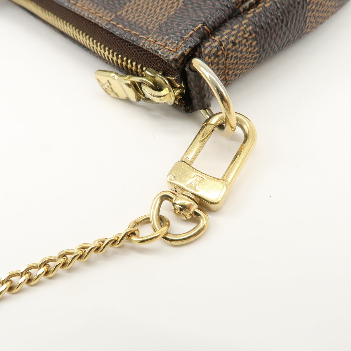 LOUIS VUITTON Mini Pochette Accessoires Damier Ebene Pouch N58009 Preowned Auth7
