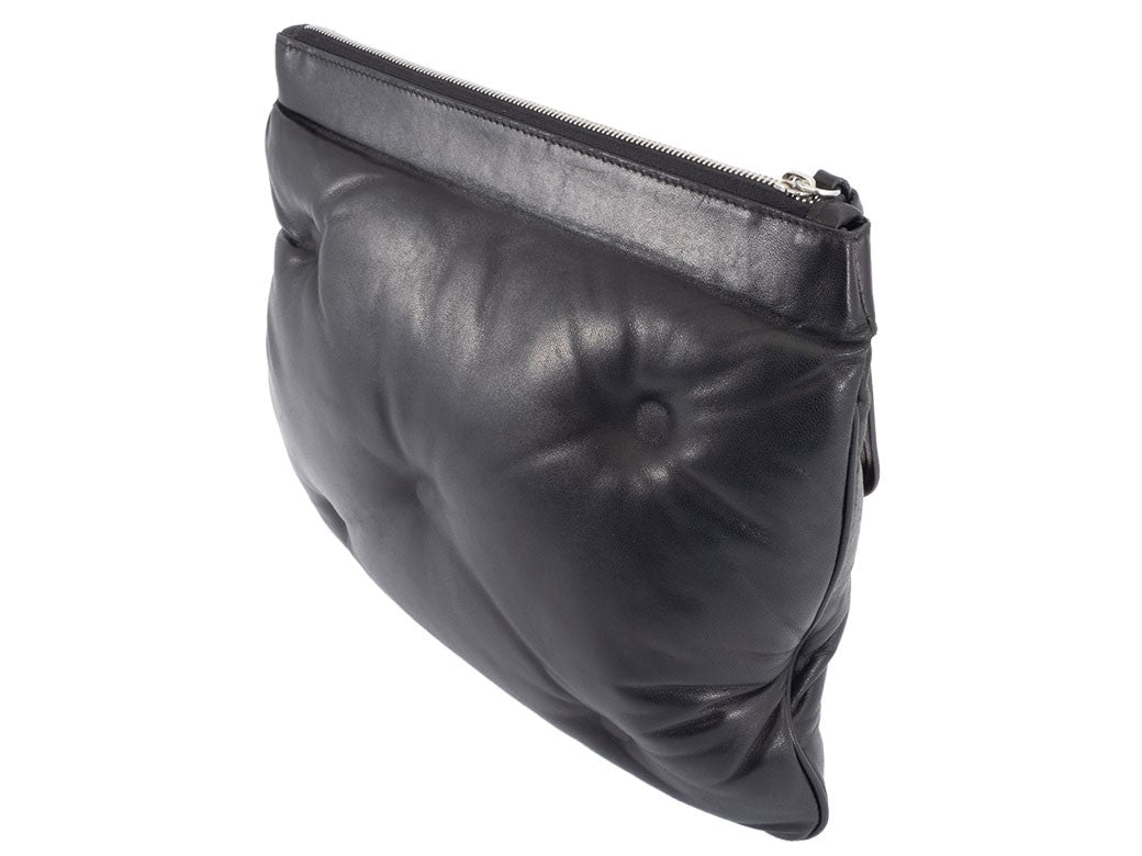 Maison Margiela Glam Slam Clutch Bag Black Nappa Leather Large Preowned Auth3