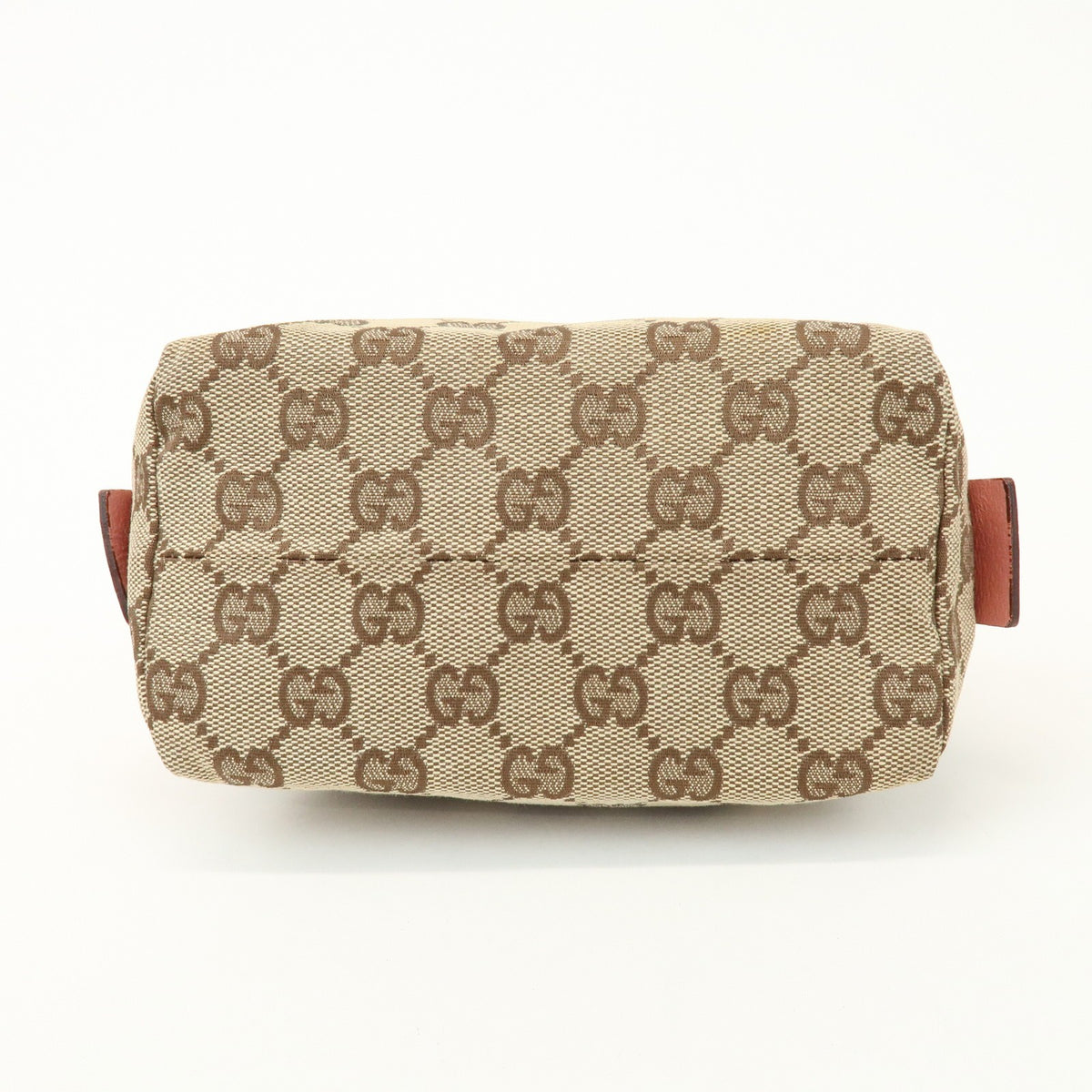 GUCCI GG Monogram Canvas Leather Cosmetic Pouch Beige Pink 29595 Preowned Auth4