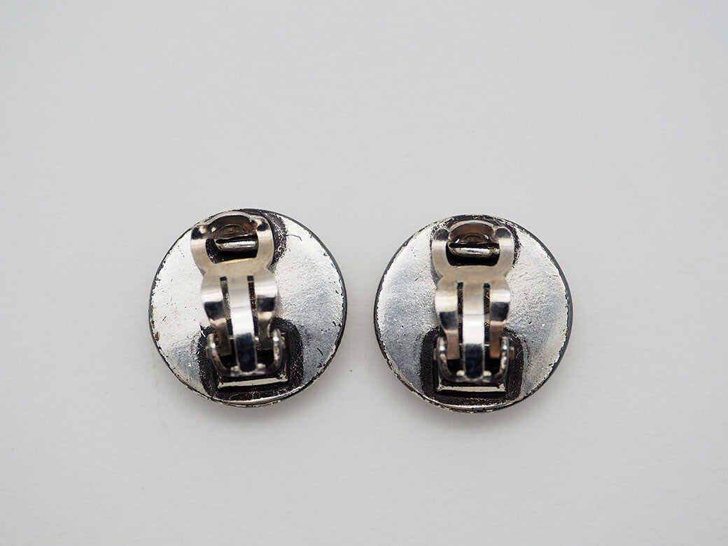 CHANEL Round Coco Earrings Coco Print Ladies 00T Circle Round Illustration Logo3