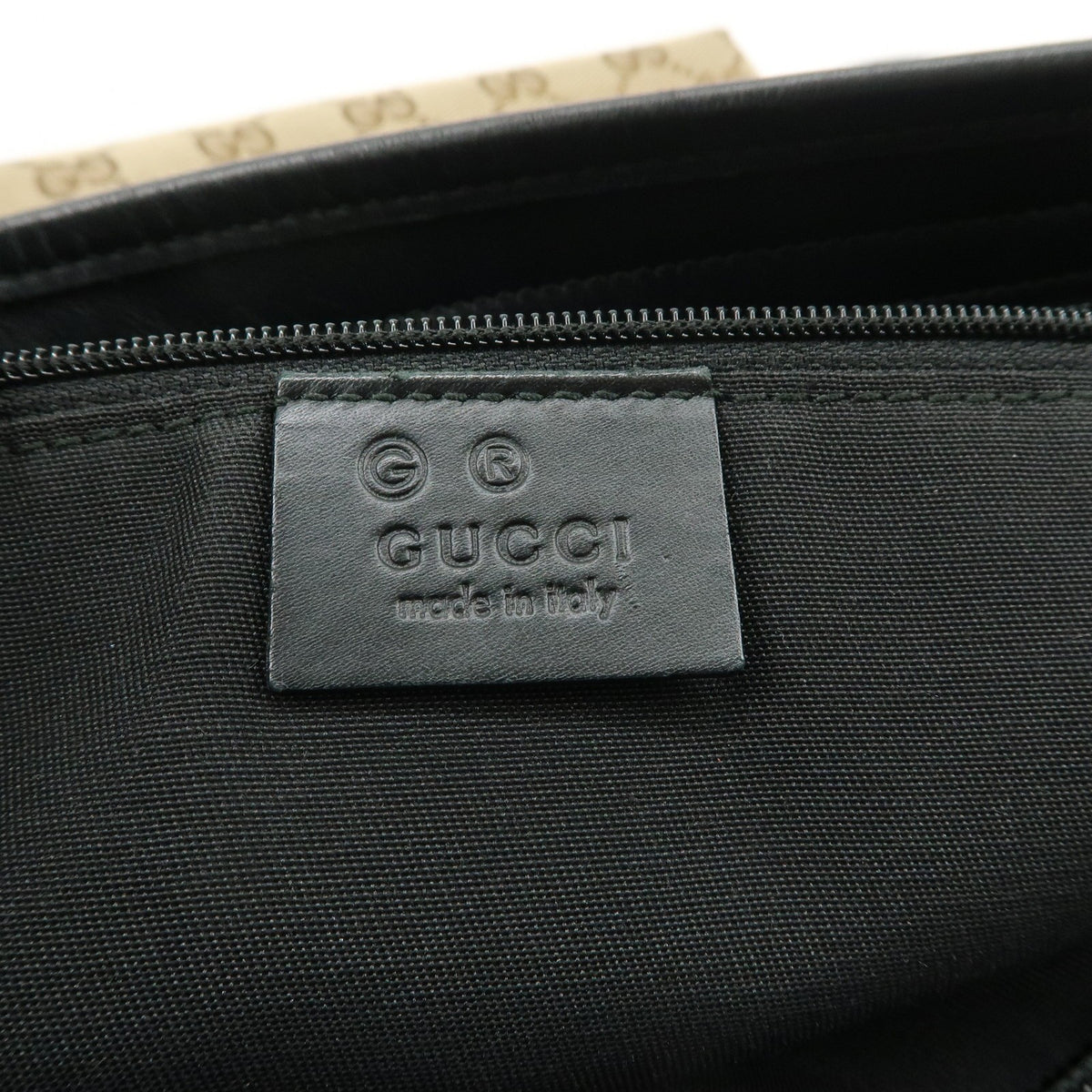 GUCCI Sherry GG Canvas Leather Shoulder Bag Beige Black 388926 Auth Used F/S23