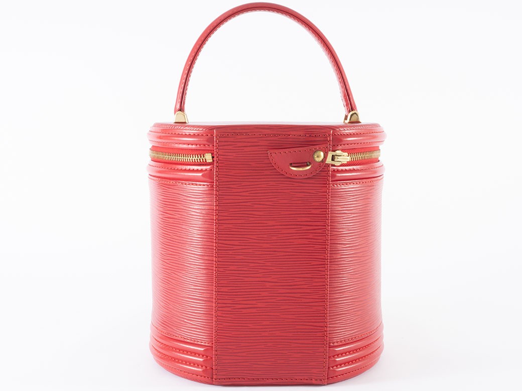 Auth Louis Vuitton Bag Cannes Vanity Bag Epi Castilian Red M48037 Reuse Used2