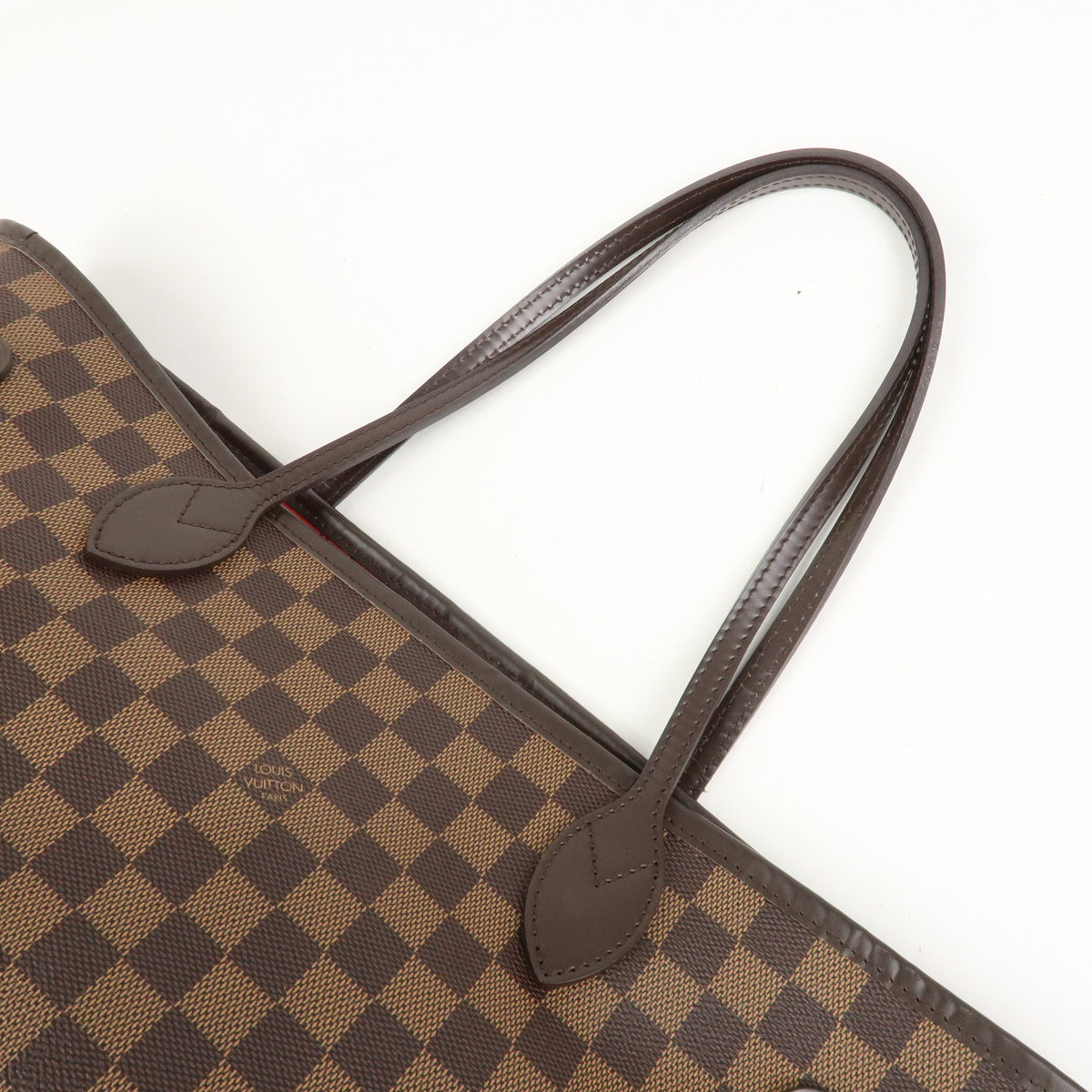 Louis Vuitton Neverfull MM Damier Ebene Tote Shoulder Bag Brown Preowned Auth7