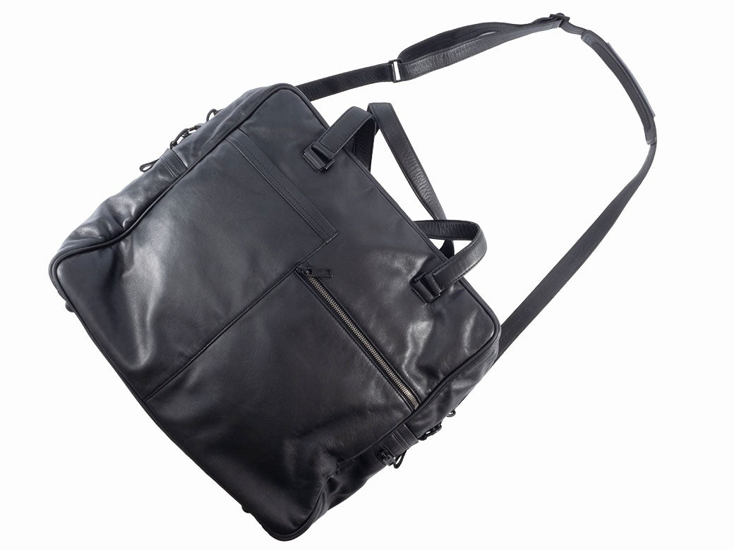 LOUIS VUITTON Upton Defile Black Leather Men Business Bag M92400 Preowned Auth18
