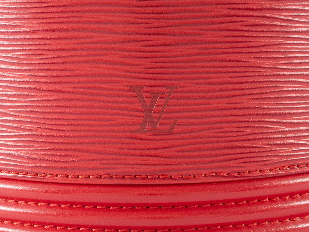Auth Louis Vuitton Bag Cannes Vanity Bag Epi Castilian Red M48037 Reuse Used5