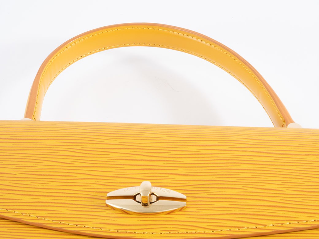 Auth LOUIS VUITTON Handbag Marselb Epi Tassili Yellow M52379 Reuse Used16