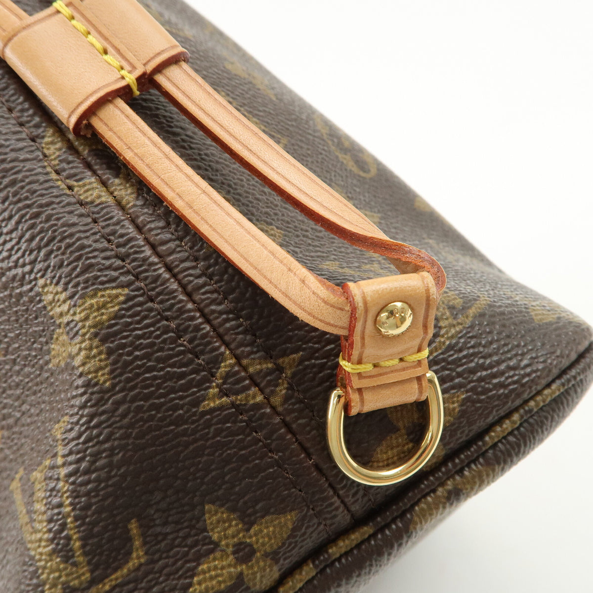 Louis Vuitton Monogram Neverfull PM Tote Bag Brown Leather M40155 Preowned Auth13