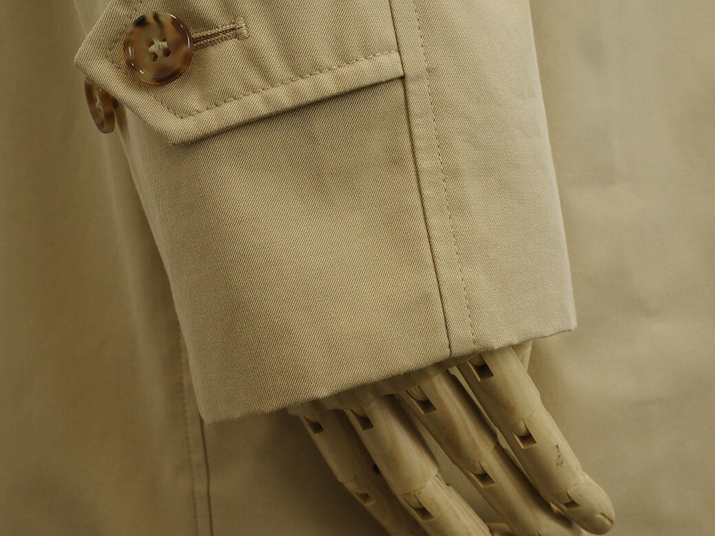 Auth Burberry Coat Spring Coat Beige Cotton IT36 Stand Collar Coat Trench Coat4