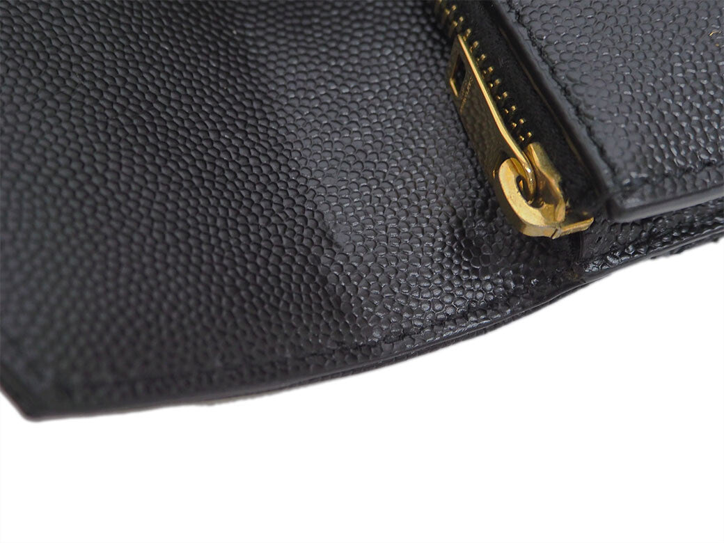 SAINT LAURENT Mix Matrasse Monogram Compact Black Bifold Wallet 651028 Ladies8