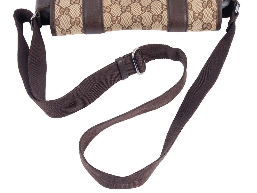 GUCCI GG Canvas Messenger Crossbody Shoulder Bag Beige Brown 145858 Preowned5