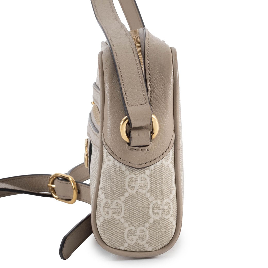 GUCCI Ophidia Mini GG Supreme Crossbody Shoulder Bag Beige Womens Preowned Auth4