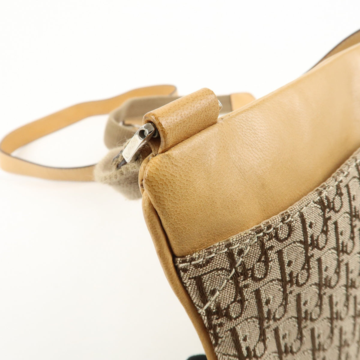 Christian Dior Street Chic Trotter Canvas Leather Shoulder Bag Preowned Auth11