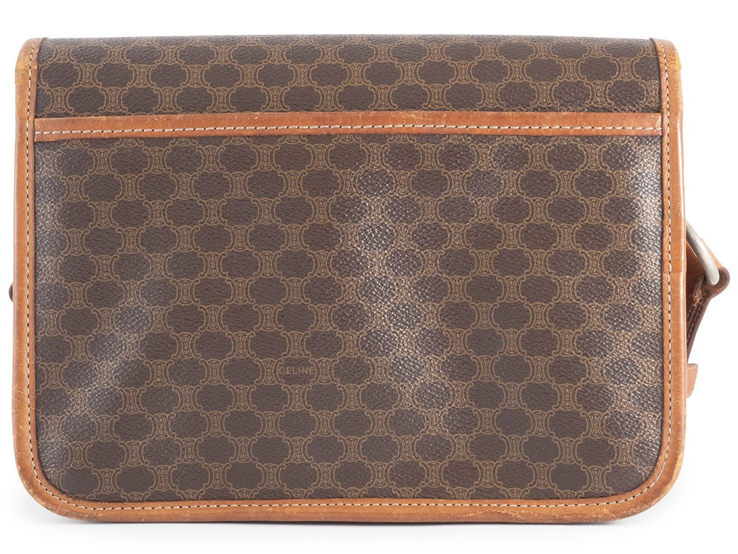 CELINE Macadam Flap Crossbody Shoulder Bag Womens Brown M08 Preowned Auth2