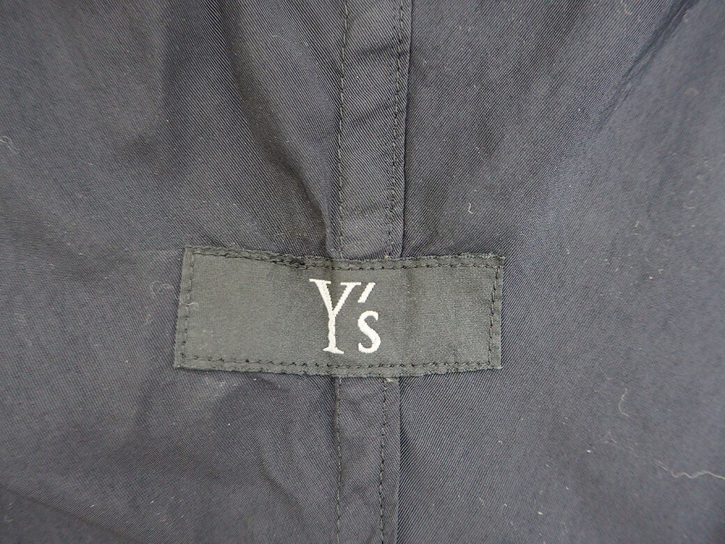 Auth Y's Yohji Yamamoto Oversized Black Nylon Coat YNJ05601 Women's Size 26