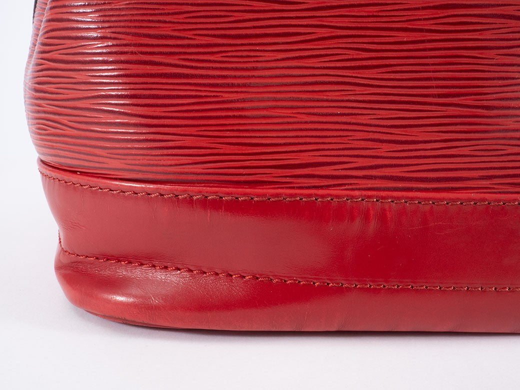 LOUIS VUITTON Noe Epi Leather Shoulder Bucket Drawstring Red M44007 Preowned12