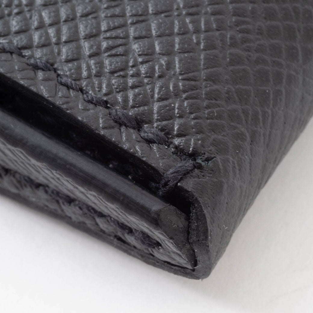 LOUIS VUITTON Porte Monnaie Cuvette Taiga Leather Black Coin Case Preowned Auth10