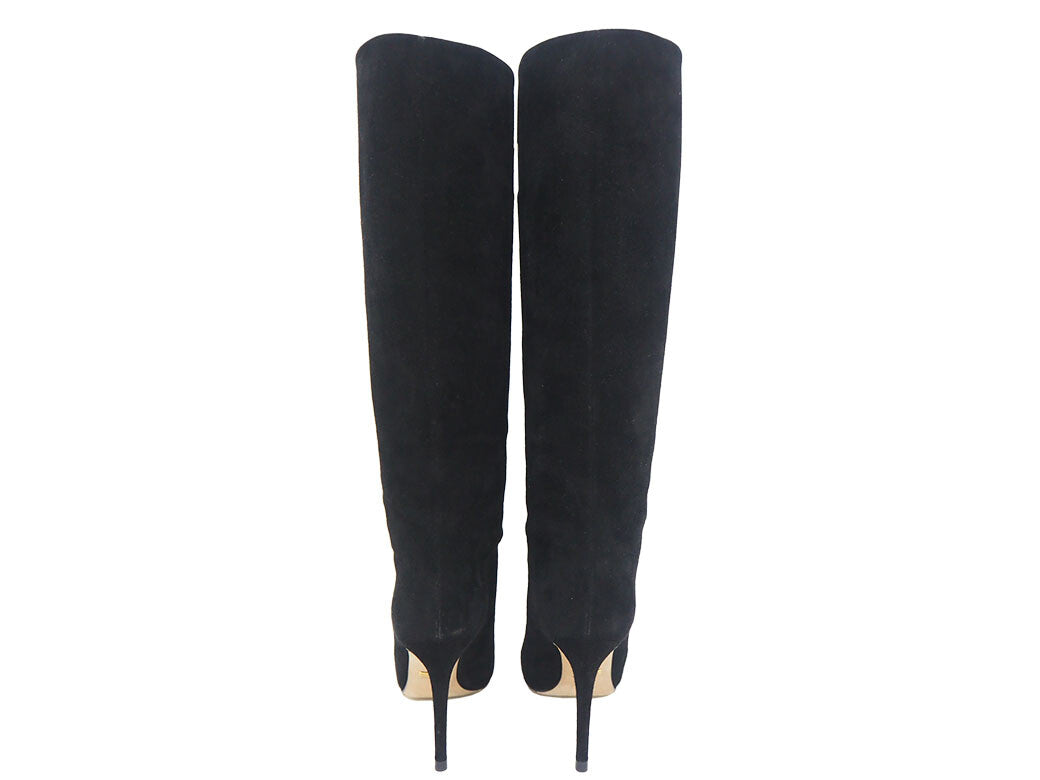 Gucci shoes suede long boots black ladies stiletto heel 36 Reuse Used Preowned2