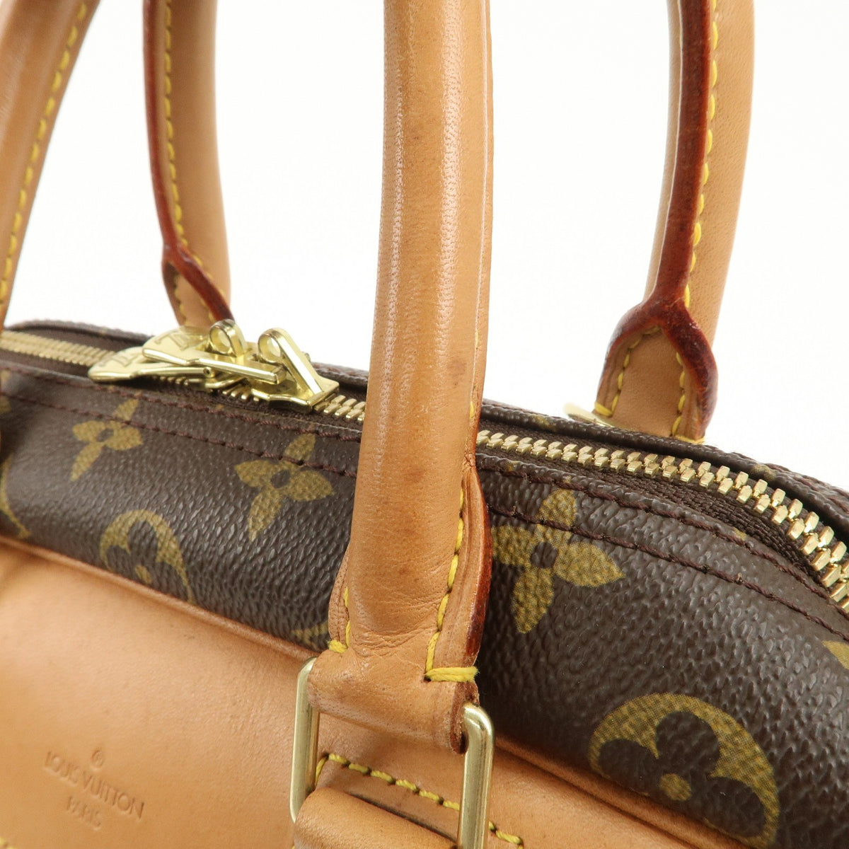 Louis Vuitton Handbag Monogram Deauville Brown M47270 Authentic Used F/S9