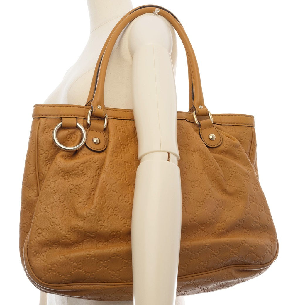 GUCCI Guccissima Sukey Leather Womens Shoulder Tote Bag Brown 296835 Preowned9