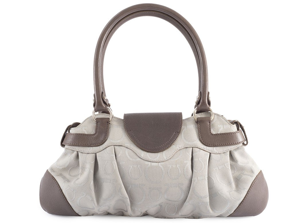 Salvatore Ferragamo Bag Gancini Canvas Handbag AU216326 Reuse Used Preowned2