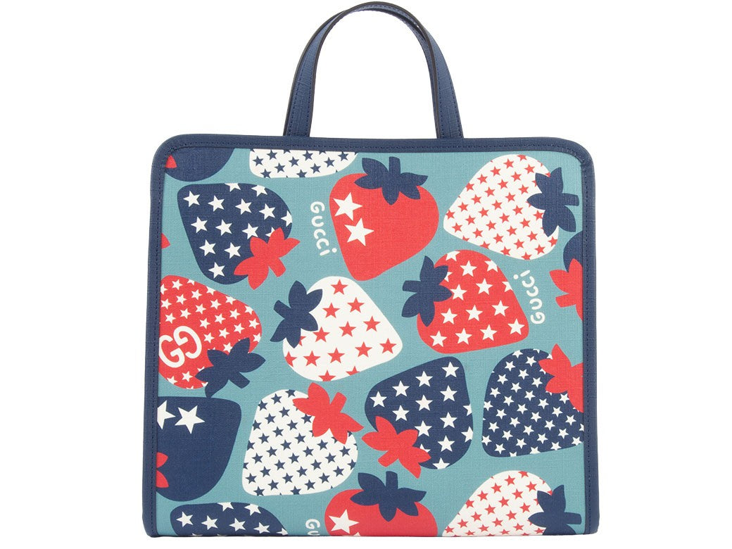 GUCCI Childrens Strawberry Tote Bag Multi Supreme Canvas 630542 Preowned Auth1