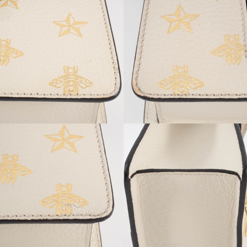 GUCCI Bee Star Mini Sylvie Convertible Handbag White Crossbody 470270 Preowned21