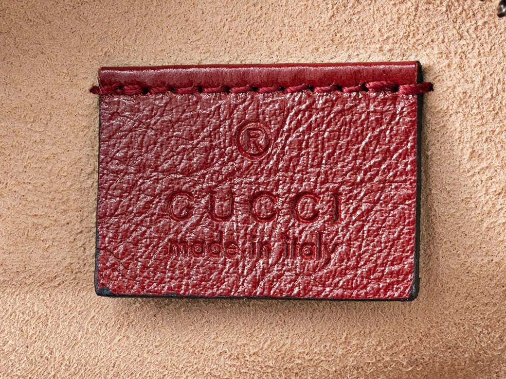GUCCI GG Marmont Chain Shoulder Bag Red Round Heart Woman 550154 Preowned Auth18