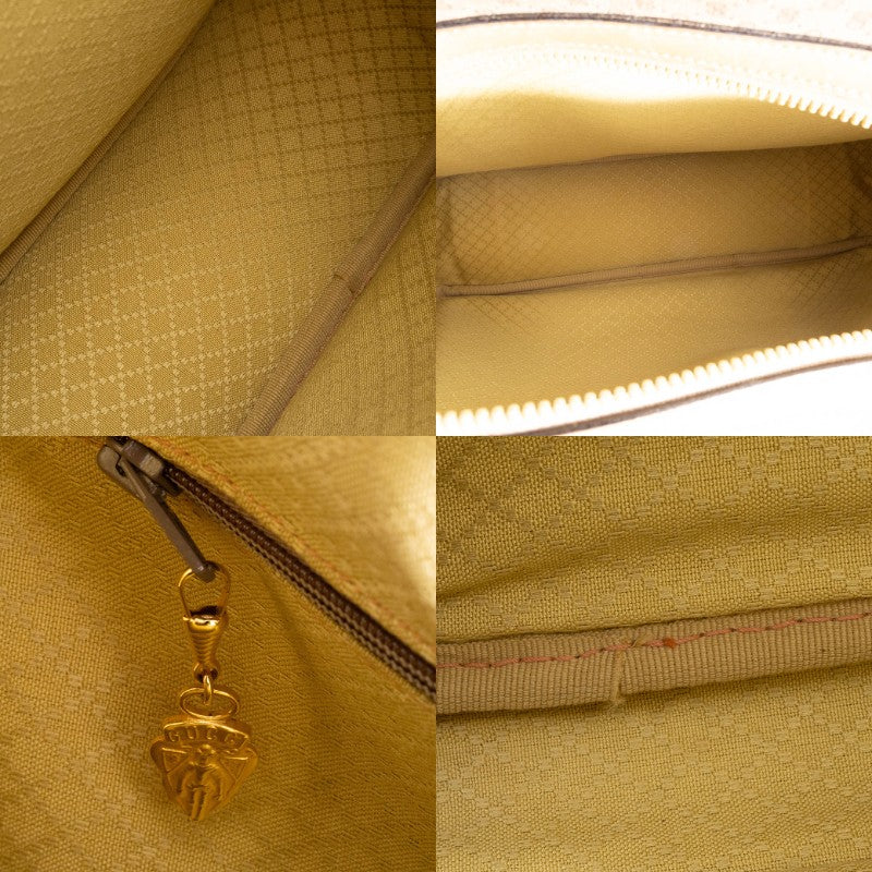GUCCI Old Gucci Micro GG PVC Boston Bag Travel Beige Brown Vintage Preowned13