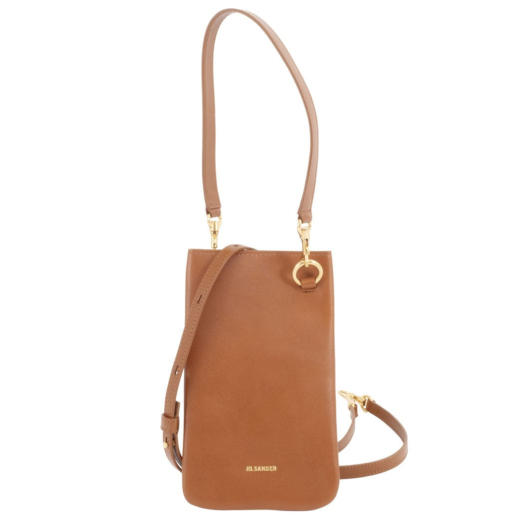 Auth Jil Sander LINK SM Crossbody Shoulder Bag JSWU856671 Leather Brown Reuse0