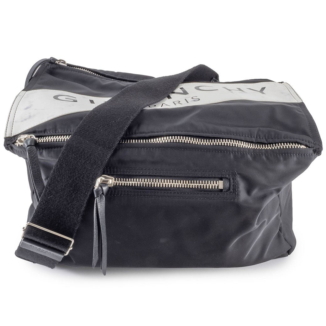 GIVENCHY Pandora Nylon Shoulder Bag Black Men Convertible Preowned Reuse Used0